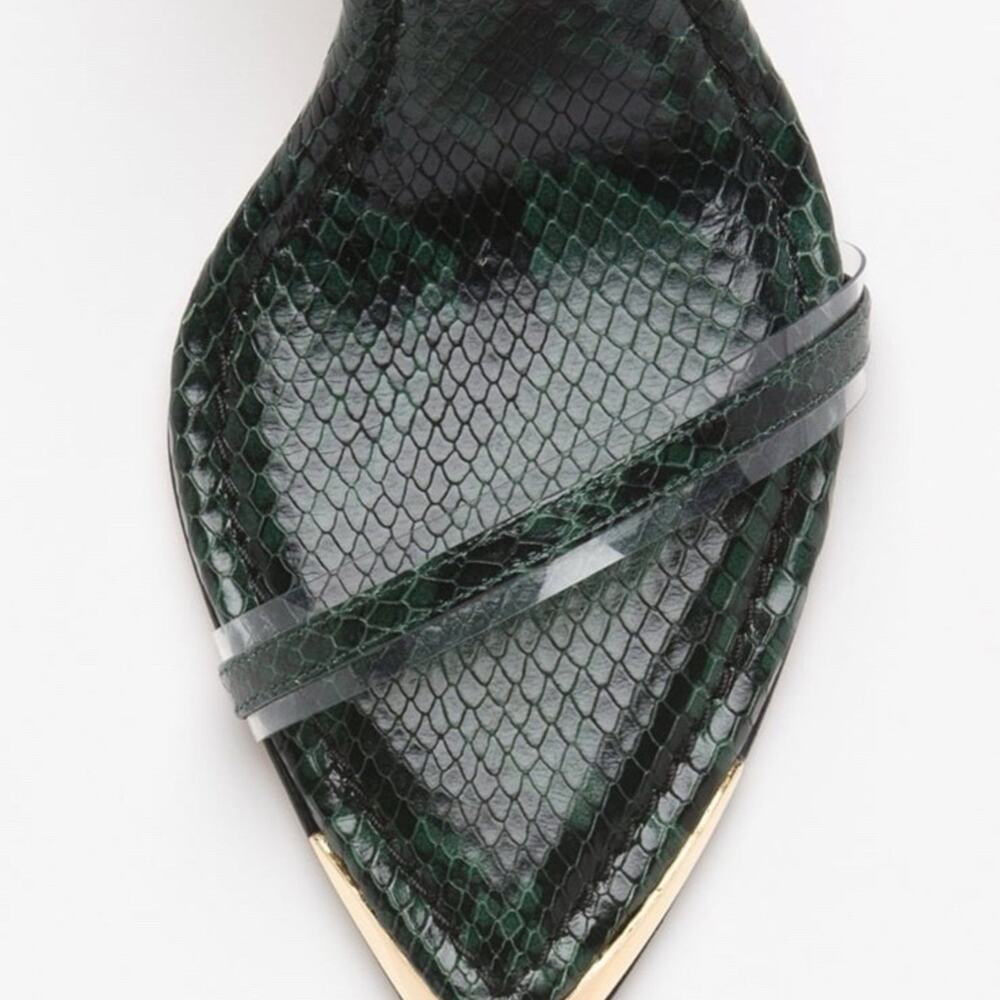 Good American Green Python Sandals - image 3